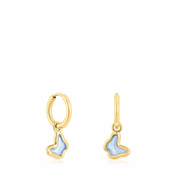 TOUS Aretes de aro mariposa azul Gregal