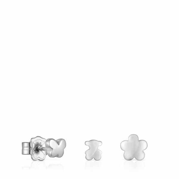TOUS Pack de tres pendientes de plata motivos Bold Motif