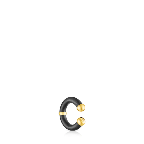 TOUS Earcuff de color negro St. Tropez Caucho