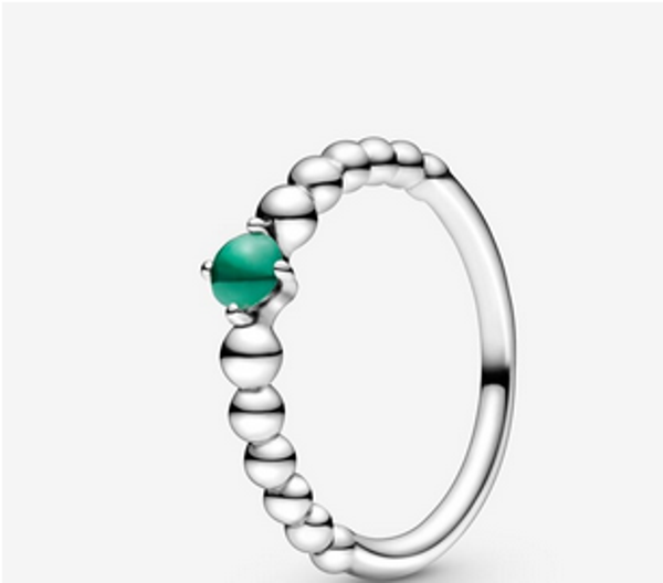 May Rainforest Green Beaded Ring