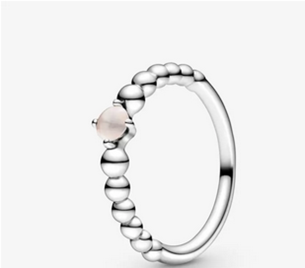 June Misty Rose Beaded Ring