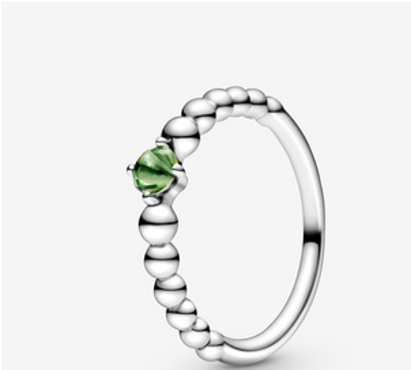 August Spring Green Beaded Ring