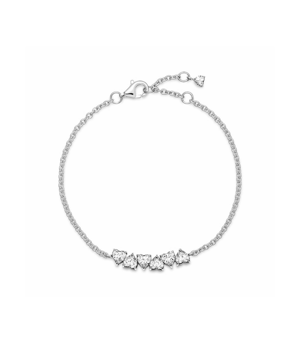 Sparkling Endless Hearts Chain Bracelet