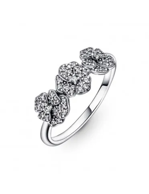 Triple Pansy Flower Ring