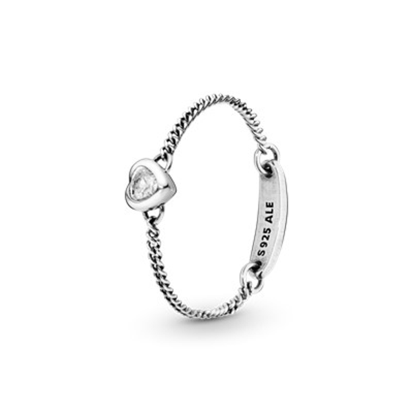 Anillo de cadena con corazón+