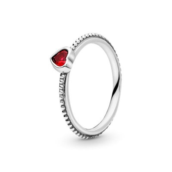 Heart silver ring with cubic zirconias