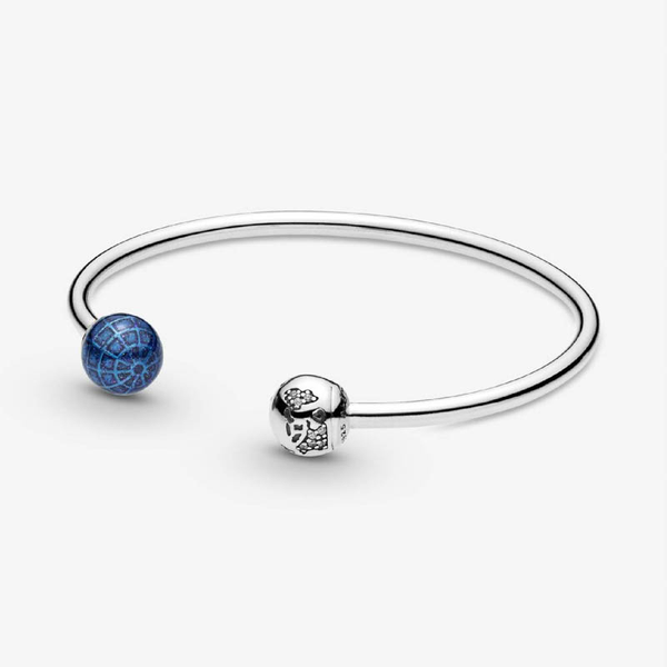 Pandora Blue Planet & Globe Open Bangle