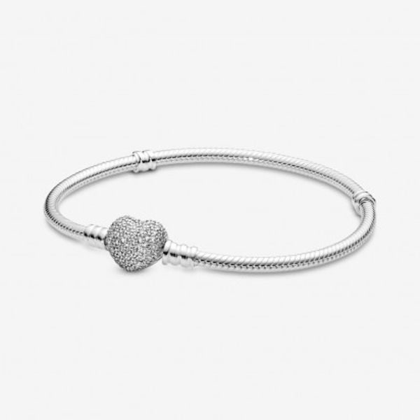 Pave Heart Clasp Bracelet