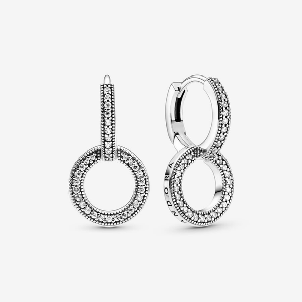 Pendientes Doble Aro Brillantes