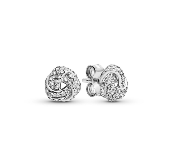 Aretes Nudo de Amor Brillante