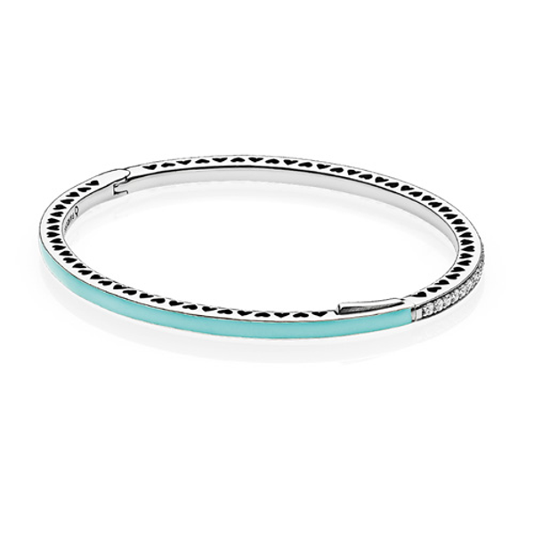 Pandora Bangle Radiant Hearts of PANDORA Mint