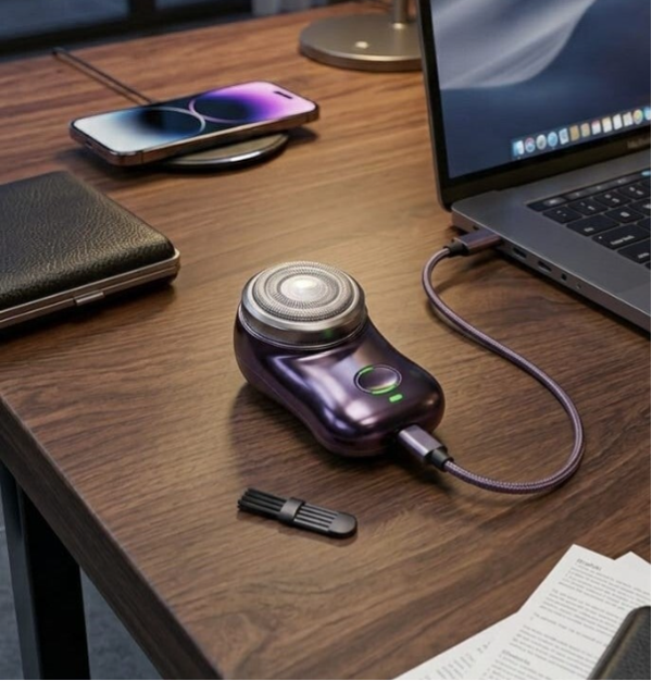 Mini afeitadora portátil con batería y carga USB