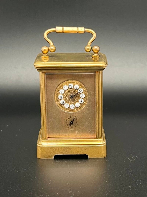 R 15: Miniatuur Franse reisklok ca. 1880– met etui