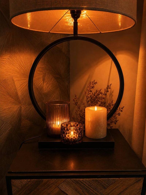 Ronde lampenvoet zwart Light & Living Liva
