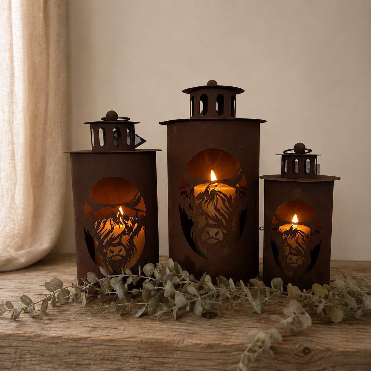 Metalen Windlicht Hooglander || 21 cm Roest