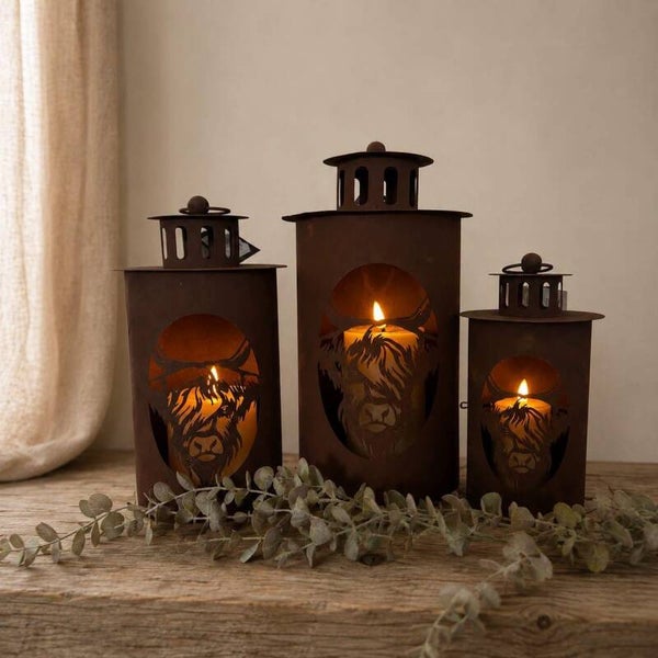 Metalen Windlicht Hooglander || 21 cm Roest