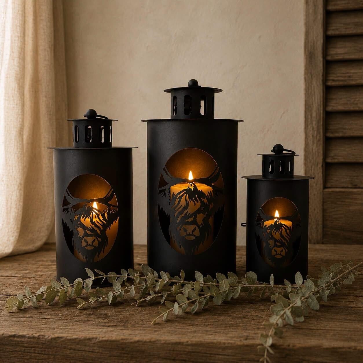Metalen Windlicht Hooglander || 21 cm