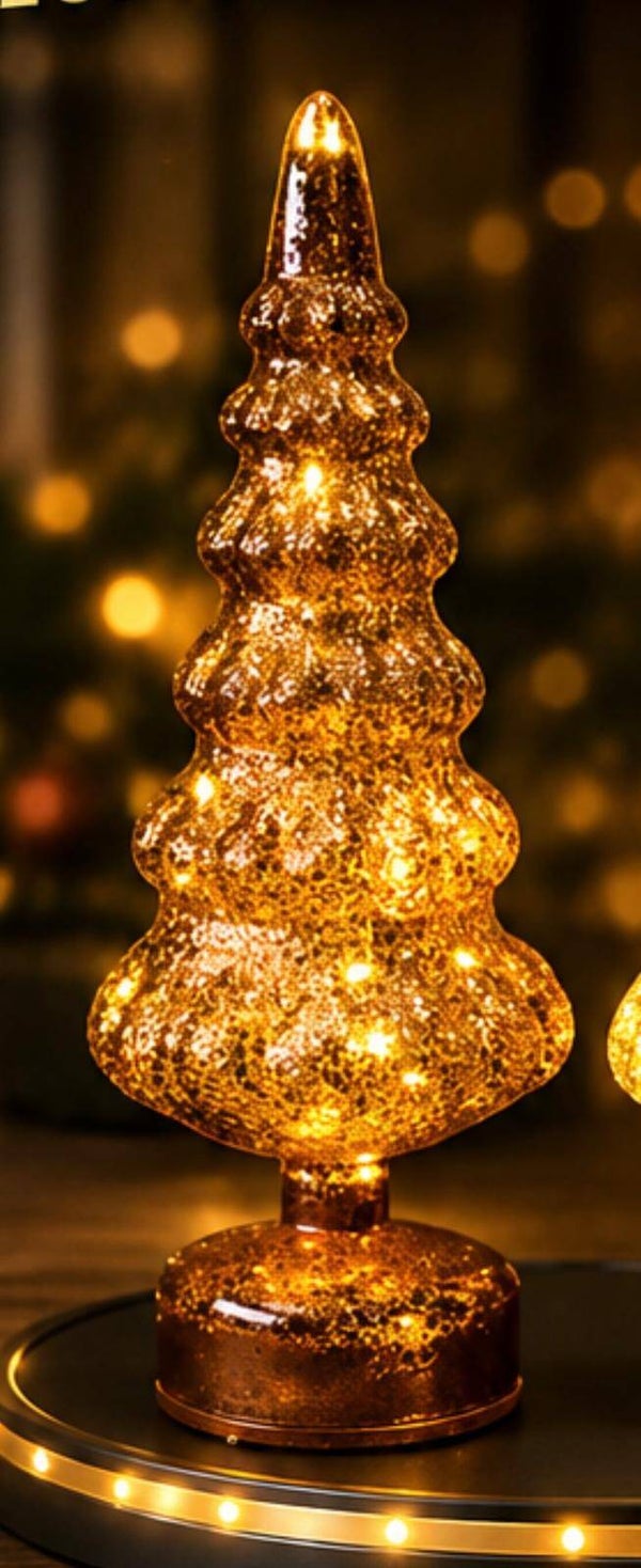Roterende LED Kerstboom bruin | 32cm