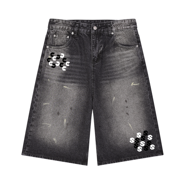 Cross diagonal logo black pants
