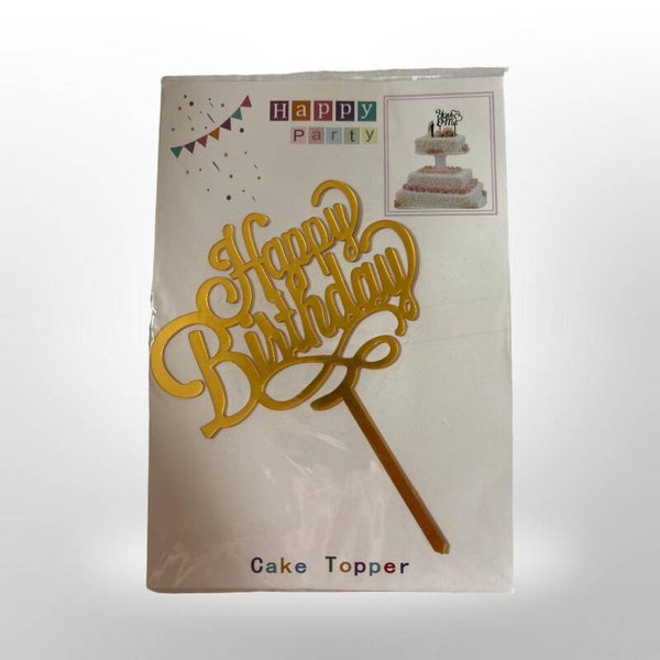 cake topper happy birthday goudenkronkel