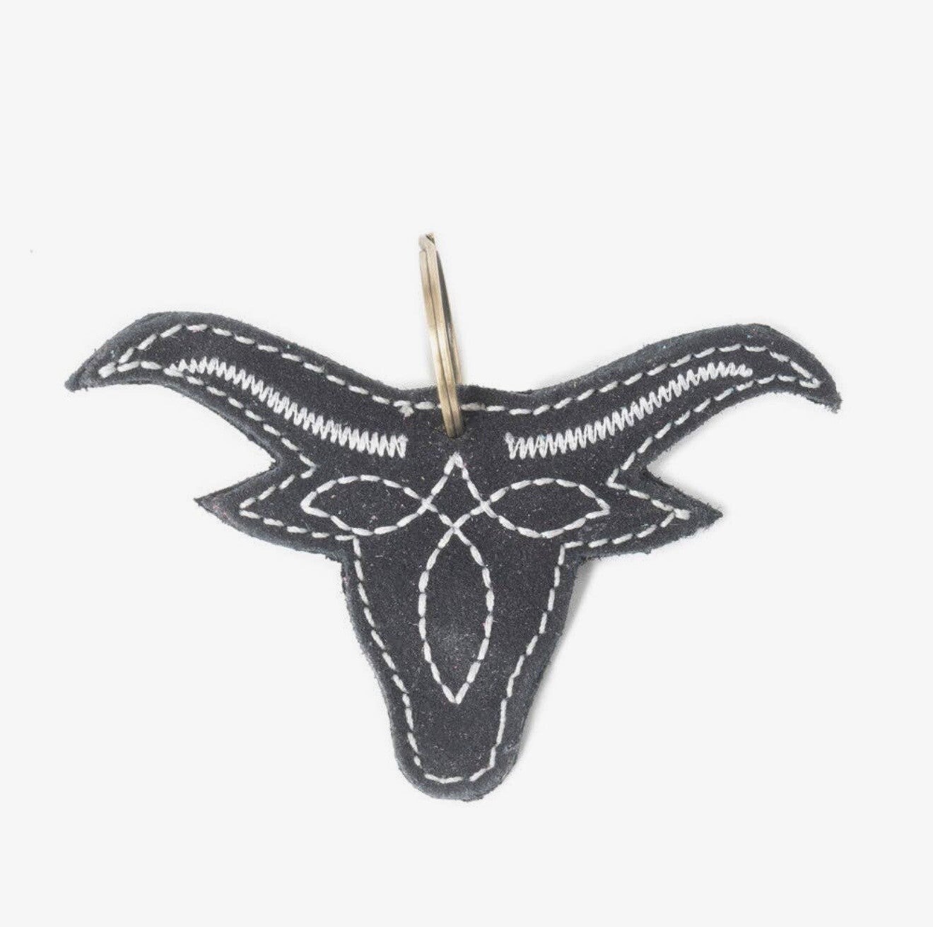 Charm in vera pelle ricamato