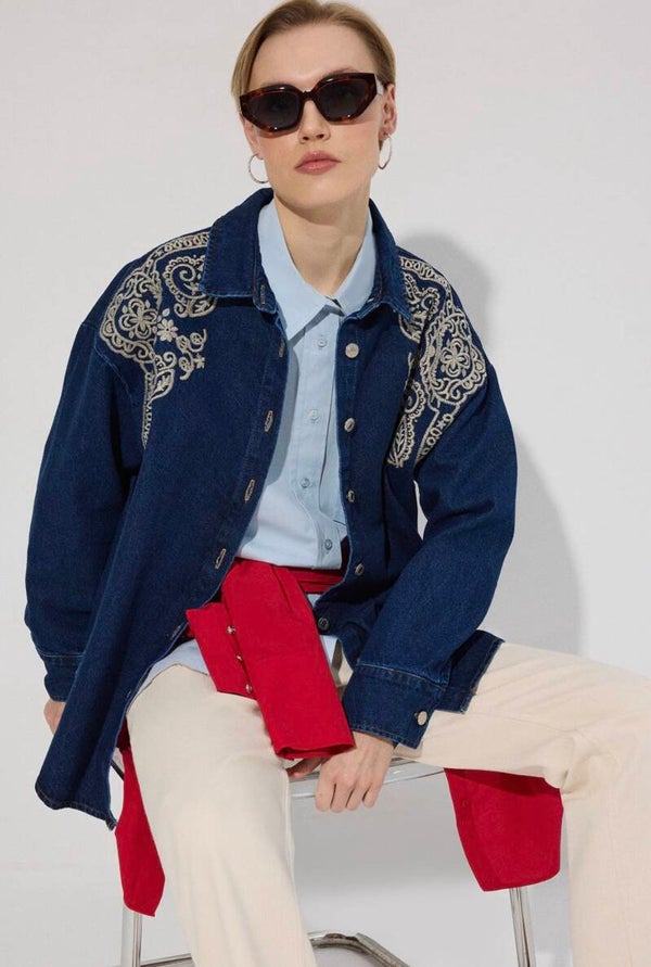 Camicia western in Danny ricamata