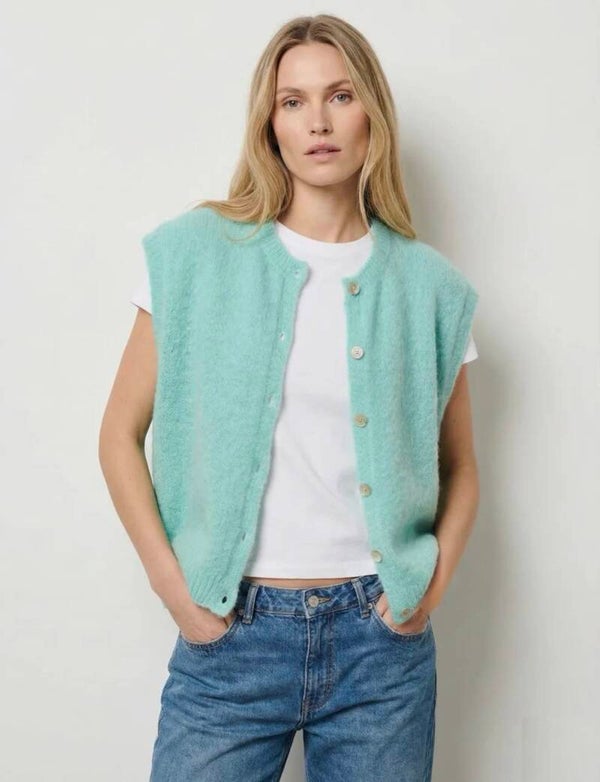Gilè senza maniche in maglia alpaca