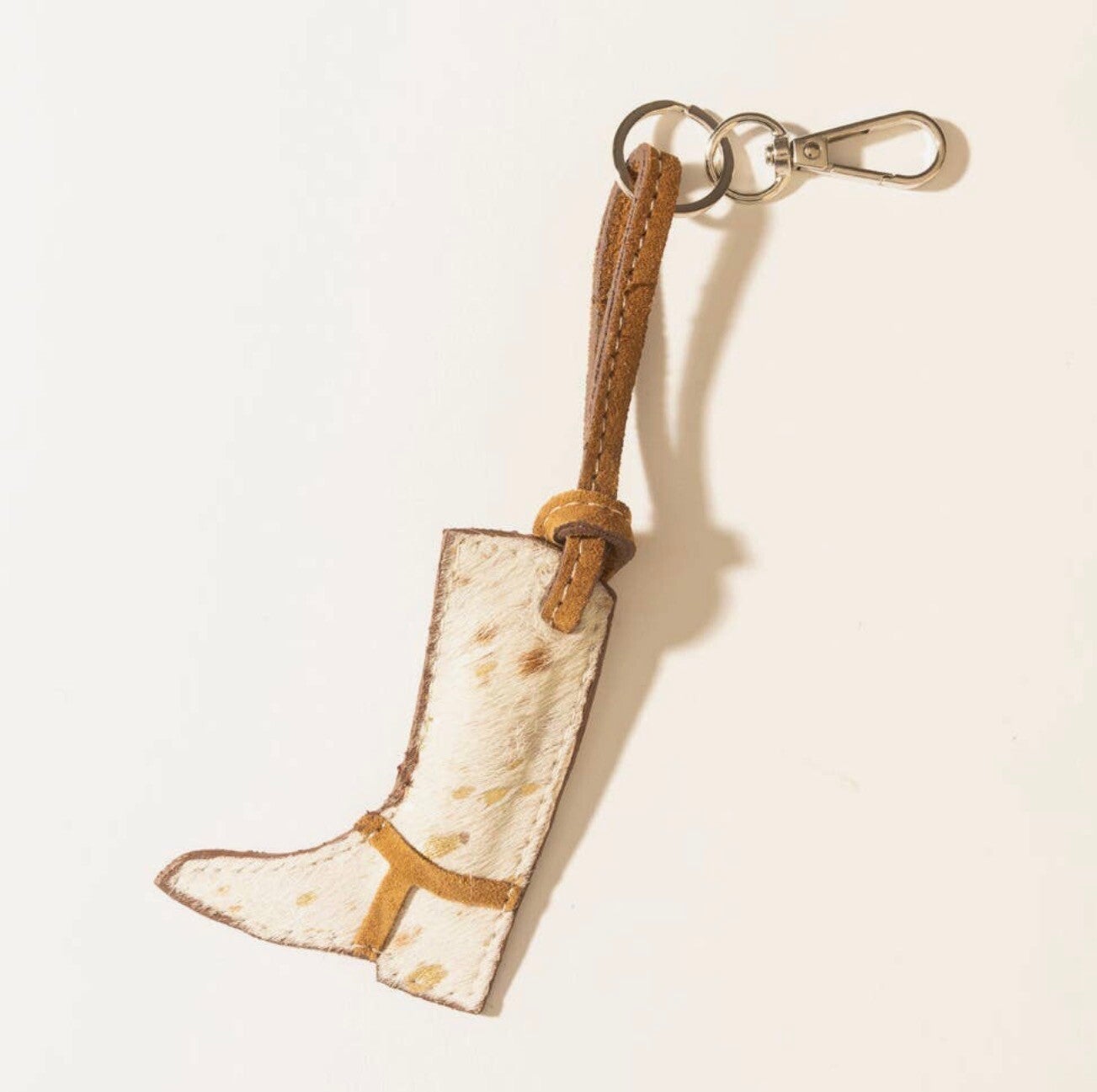 Charm portachiavi Rustler's Boot Hairon in Hay Ivory