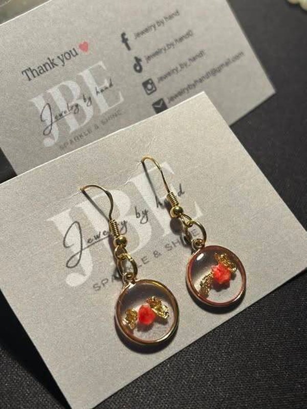 Epoxy oorbellen bloem