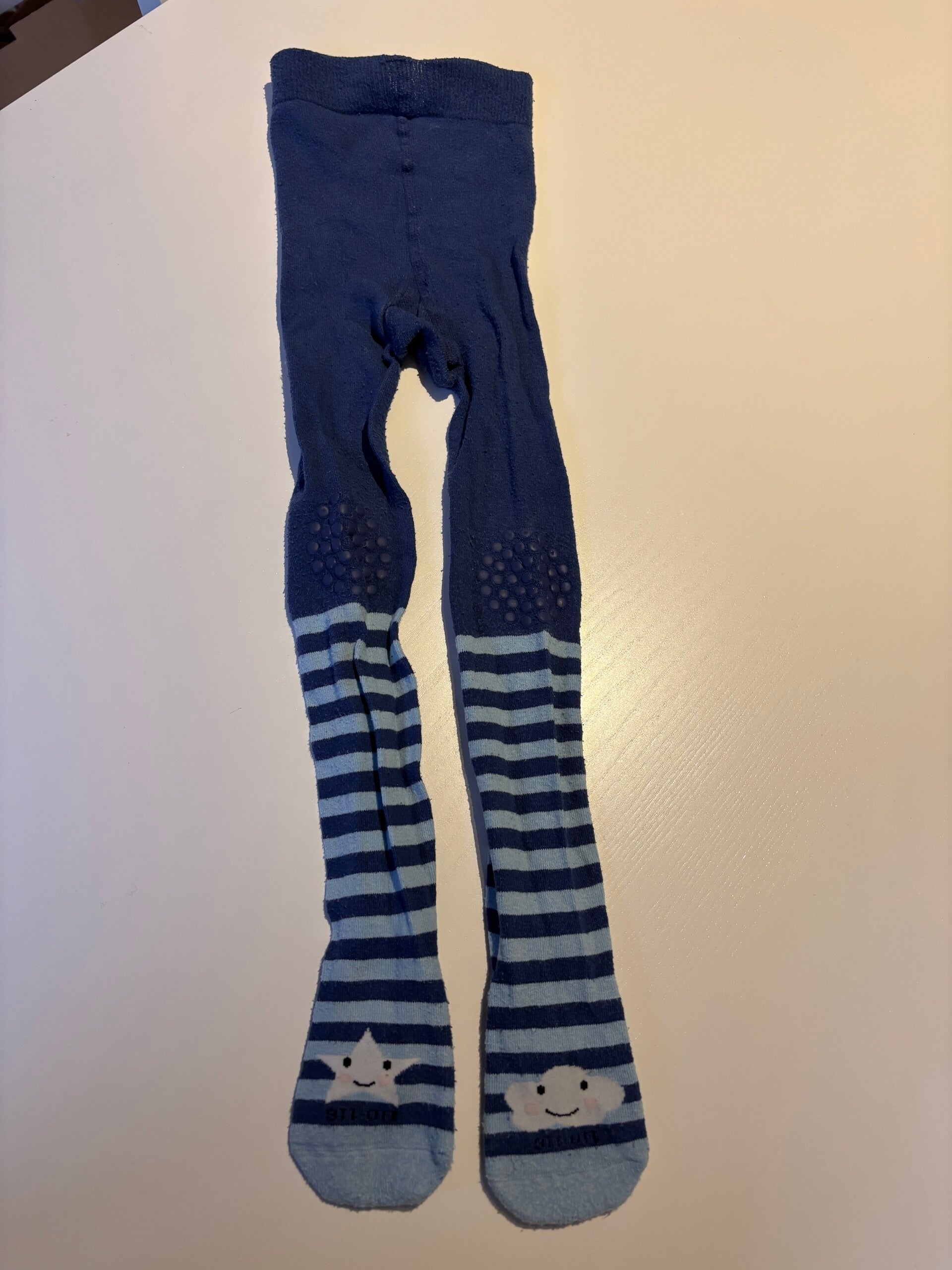 Blauwe gestreepte kousenbroek