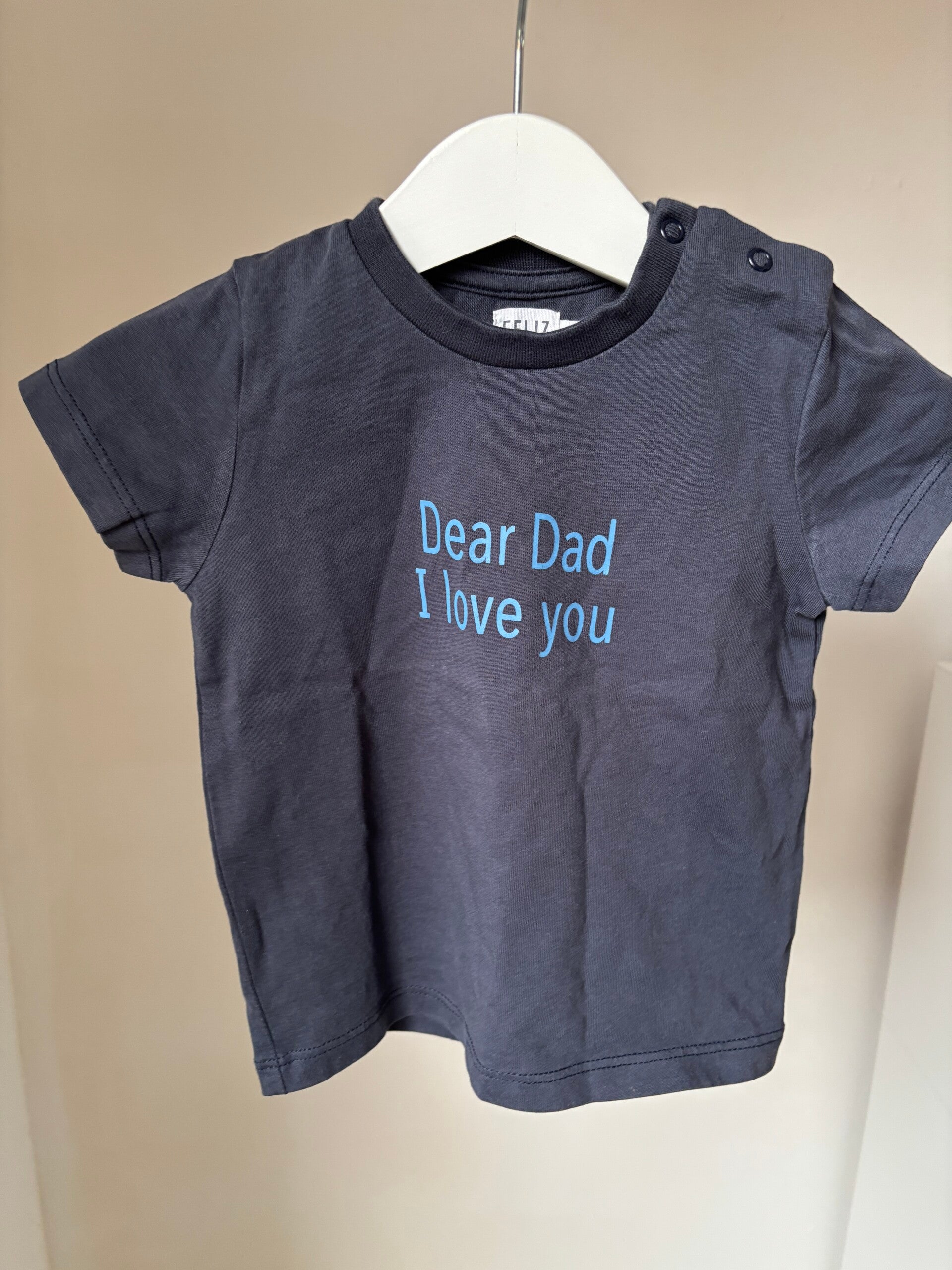 Marineblauwe t-shirt "Dear dad I love you"