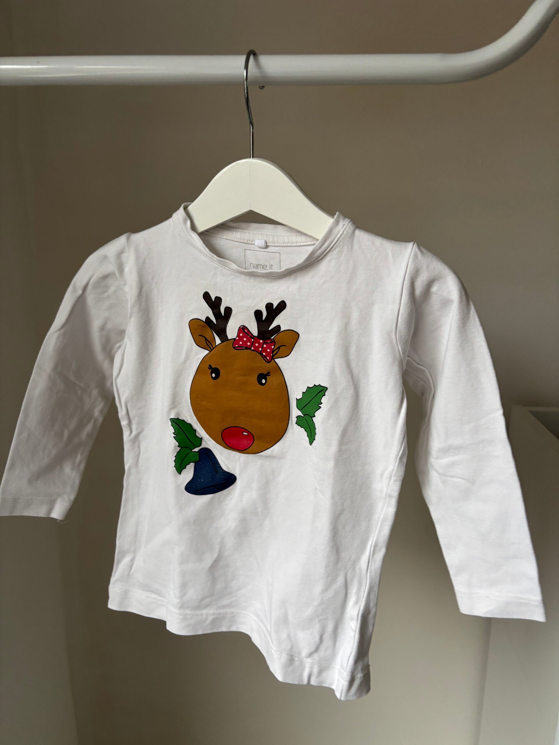 Witte kerstlongsleeve