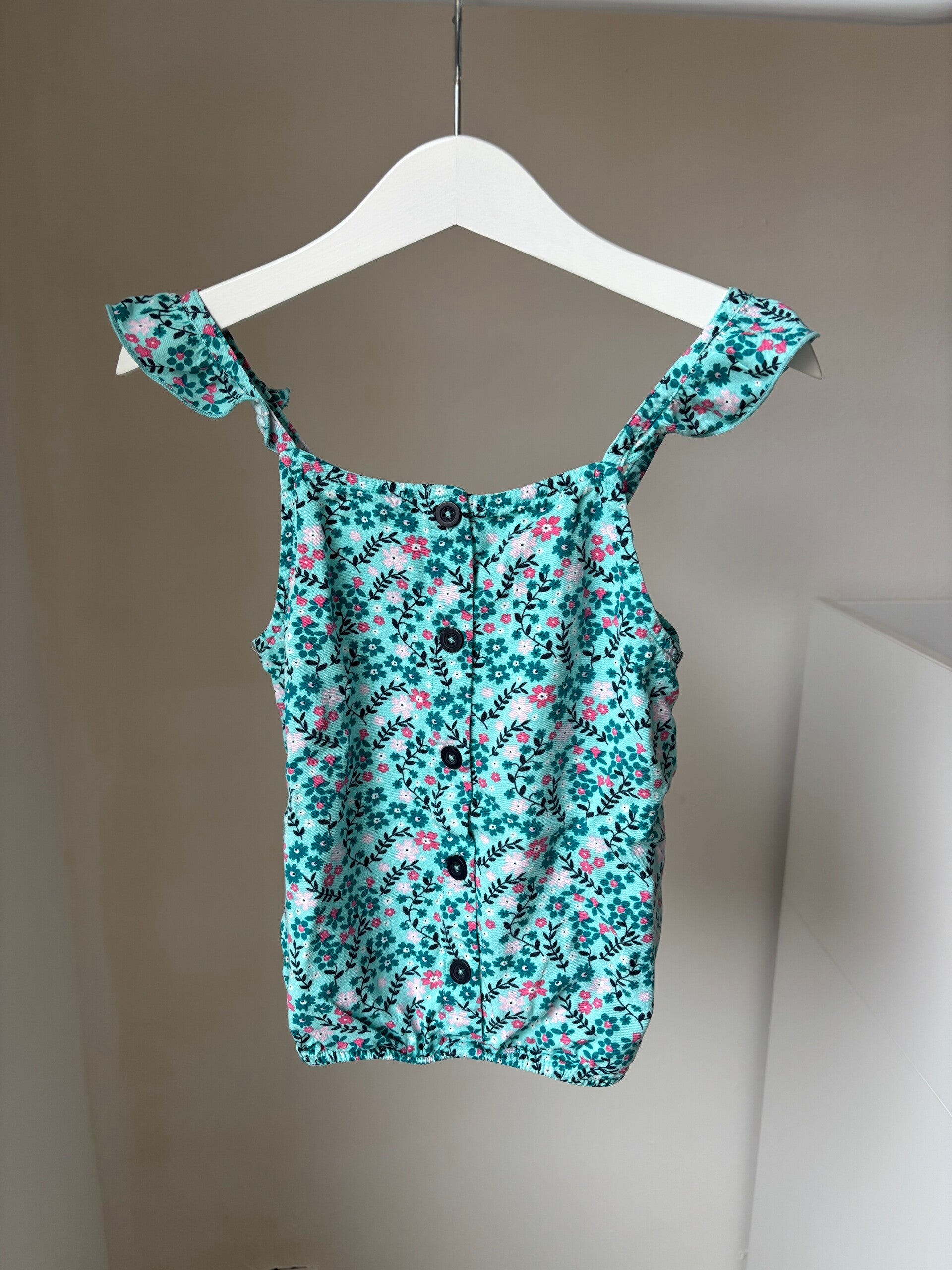 Turquoise bloemenblouse