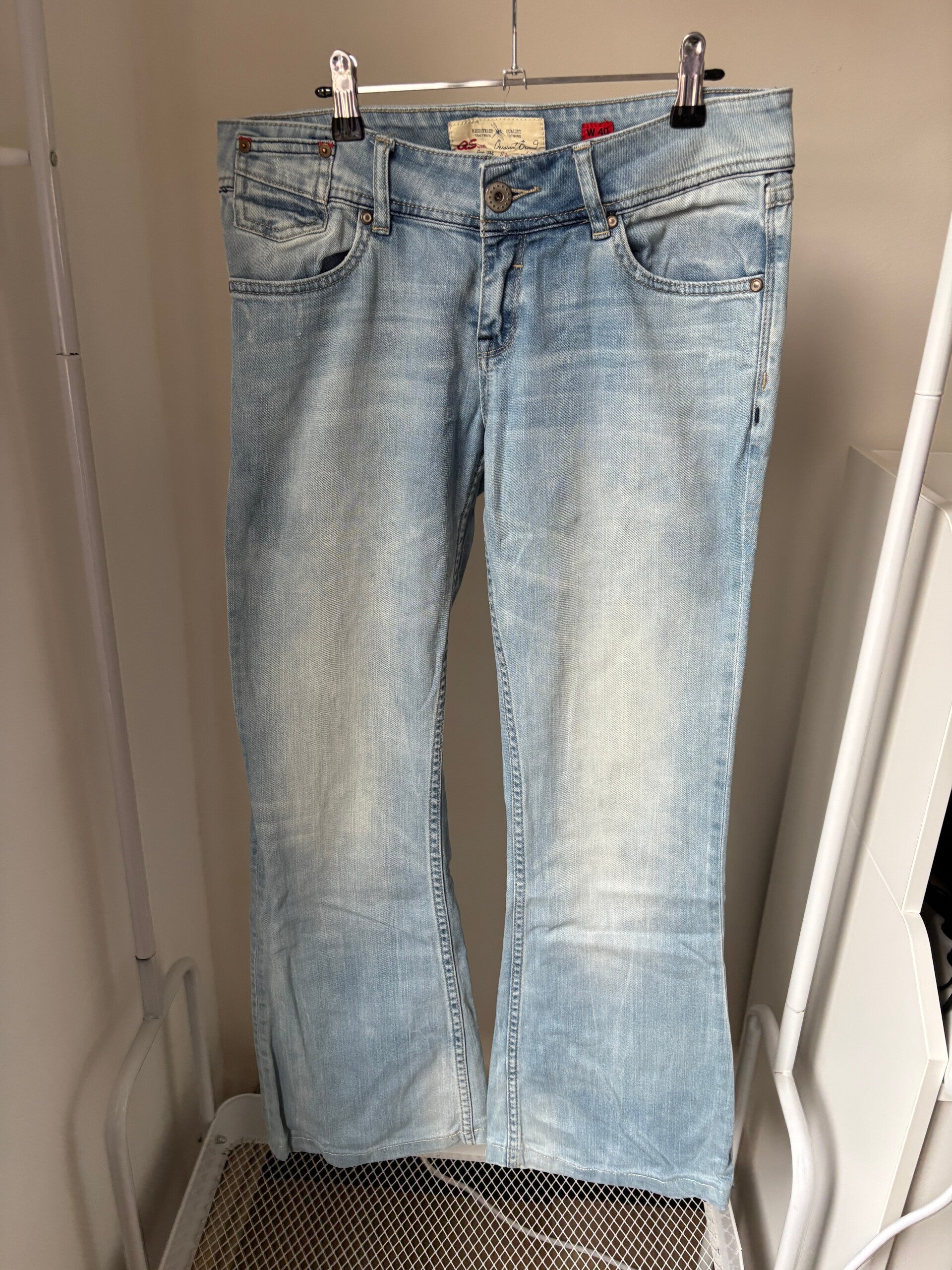Lichtblauwe wide jeansbroek