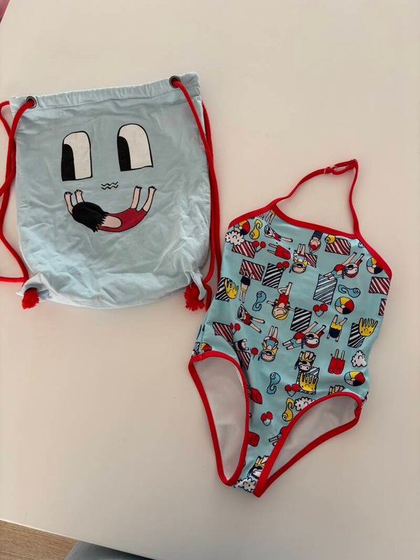 Lichtblauw badpak met tas | jbc | 92