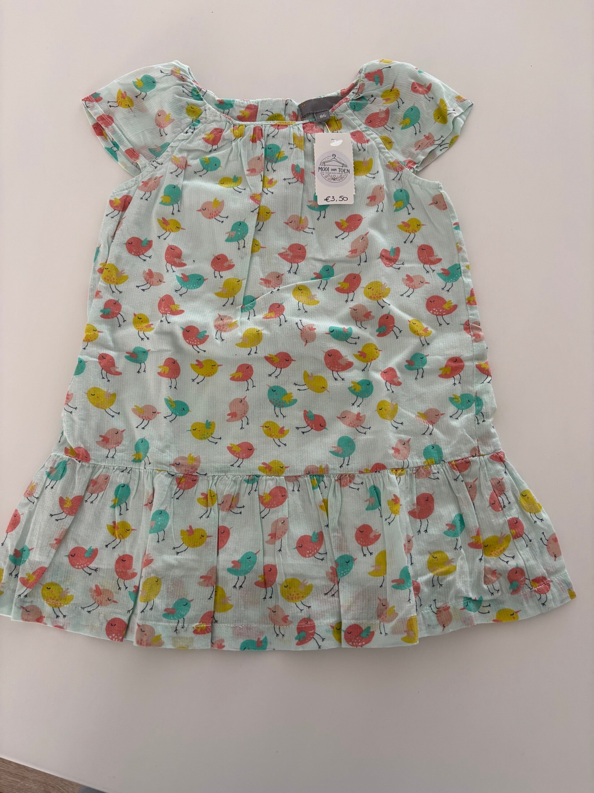 Lichtblauw jurkje met vogeltjes | jbc | 86