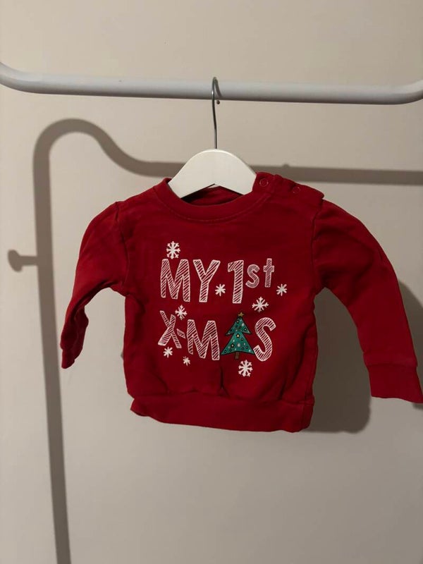 Rode sweater "My 1st x-mas"