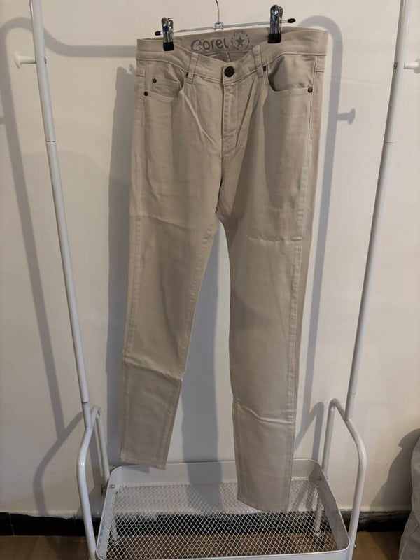 Crèmekleurige jeansbroek Corel