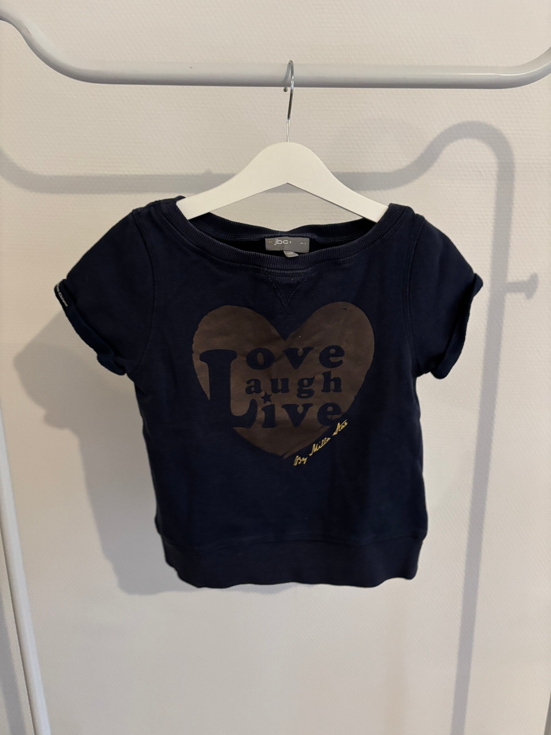 Marineblauwe sweater met korte mouwen jbc