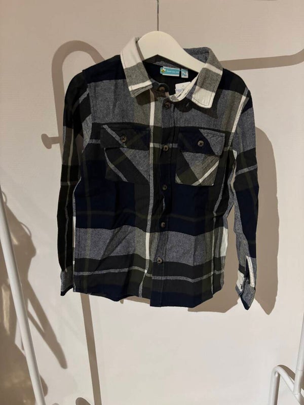 Marineblauw/grijs geruite hemd Name It