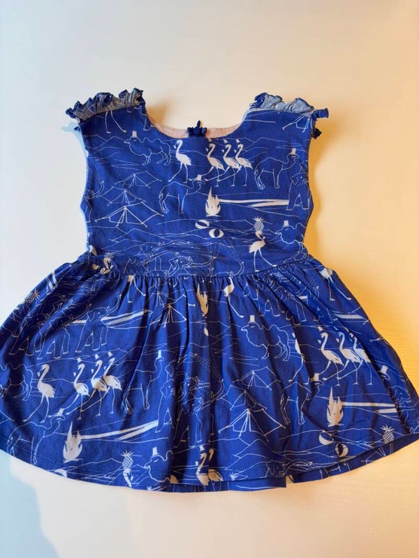 Blauw jurkje zonder mouwen