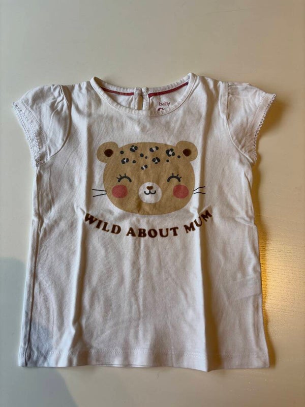Witte t-shirt "wild about mum"