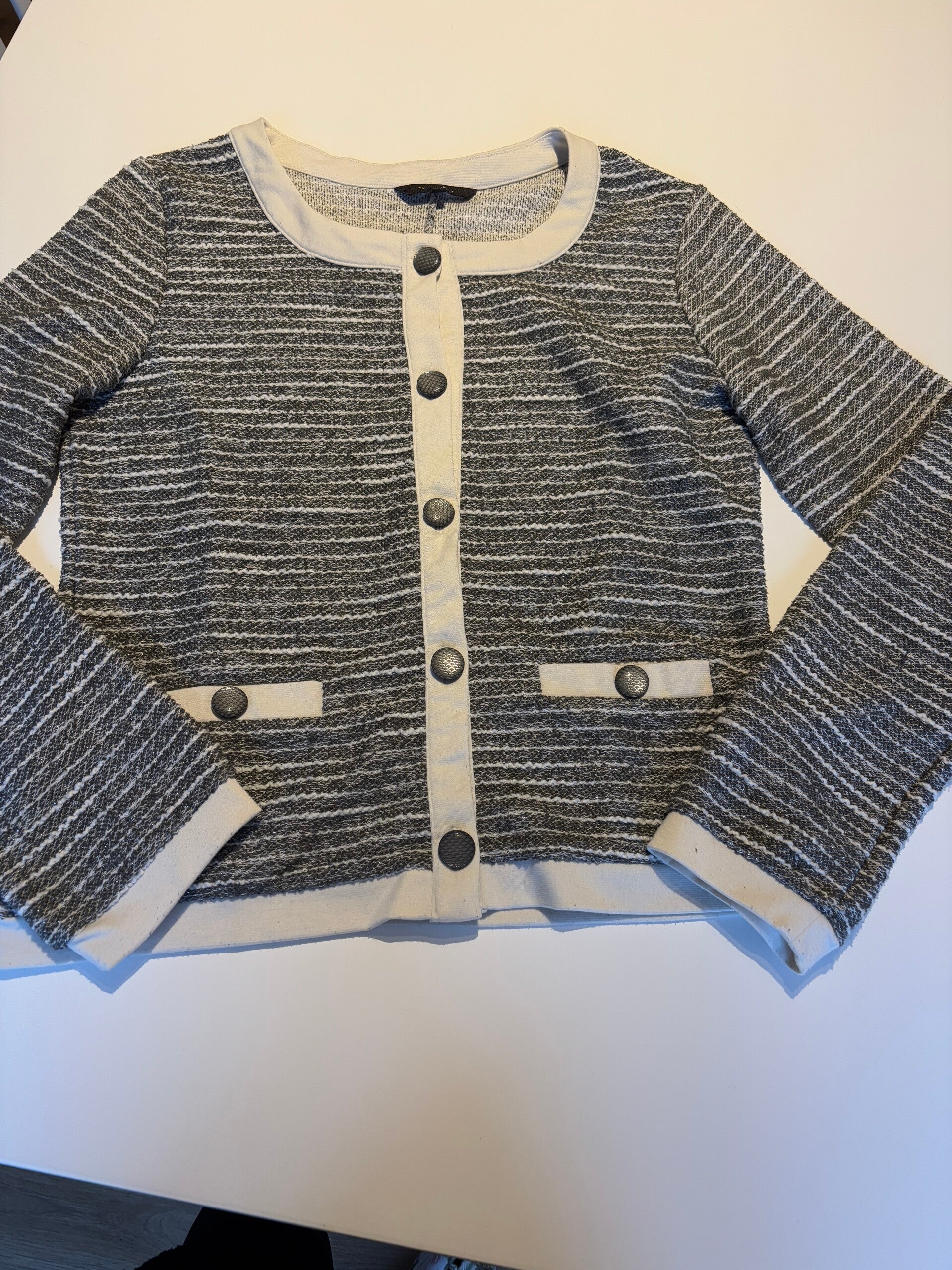 Grijze gestreepte blazer