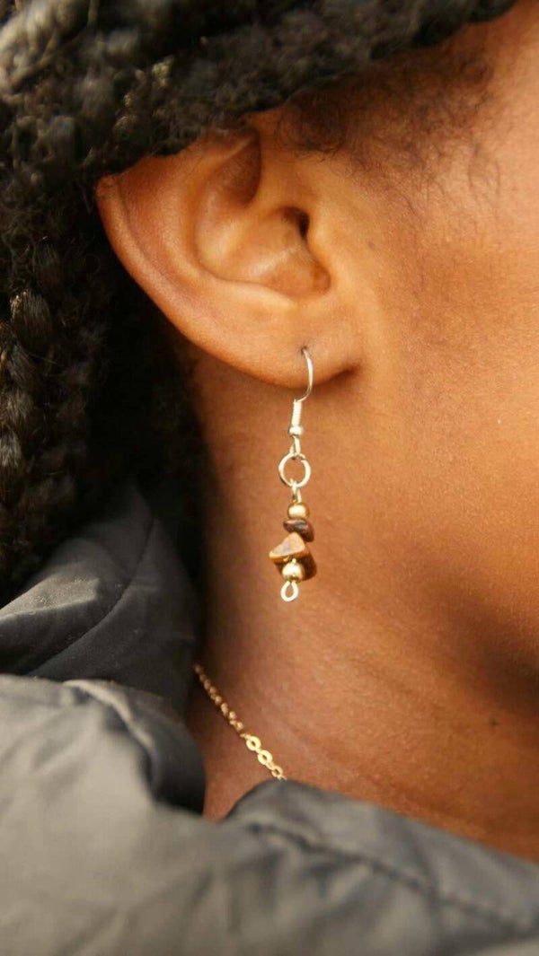 Zilver haakje steentjes oorbellen