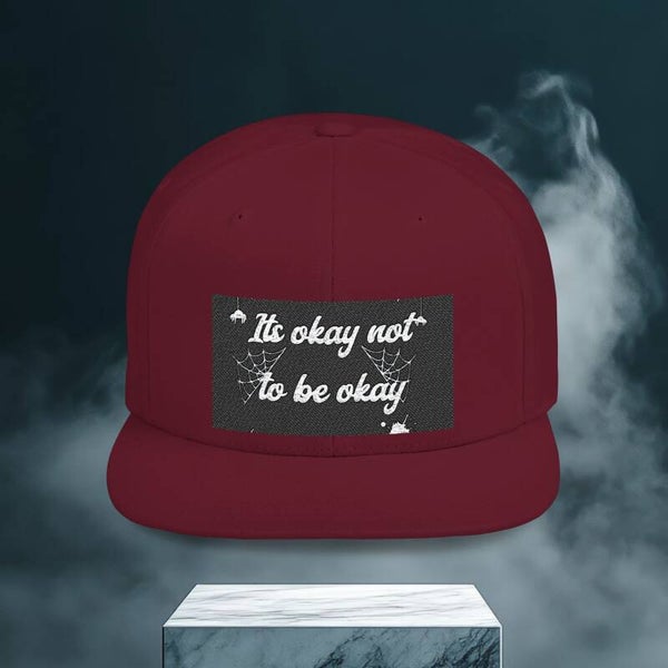 Snapback Hat - "It’s Okay Not to Be Okay" Embroidered Mental Health Cap