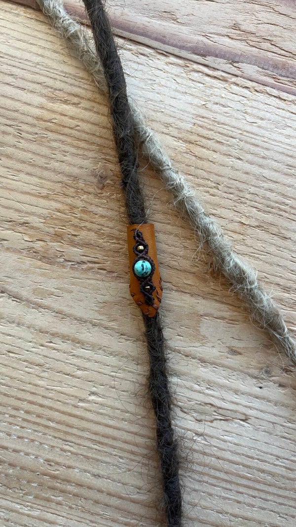 Dreadlock kraal leer Turkoois