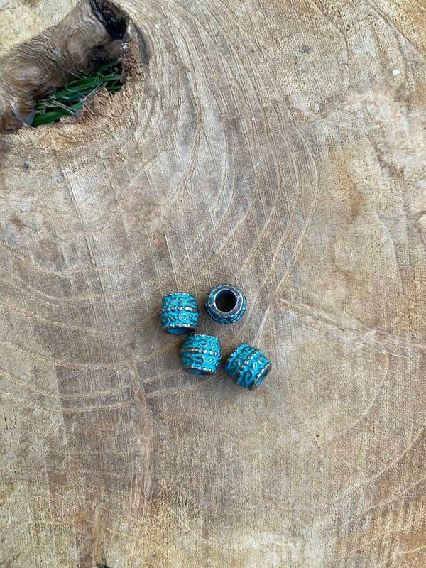 Dreadlock bead koper/blauw 1