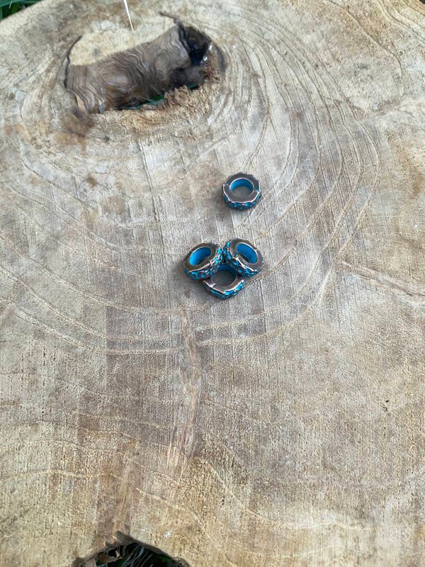 Dreadlock bead koper/blauw 2