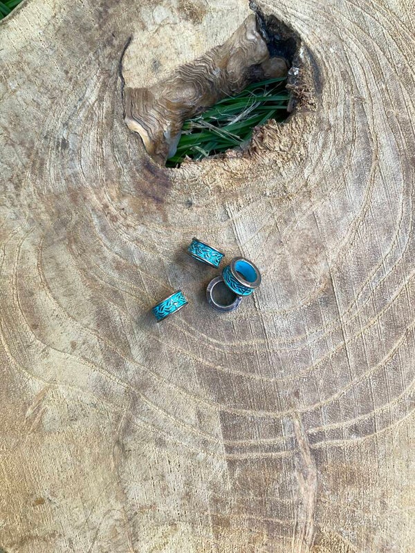 Dreadlock bead koper/blauw 3