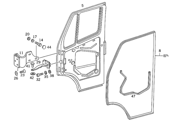 Deurrubber voordeur L of R Mercedes Bremer T1